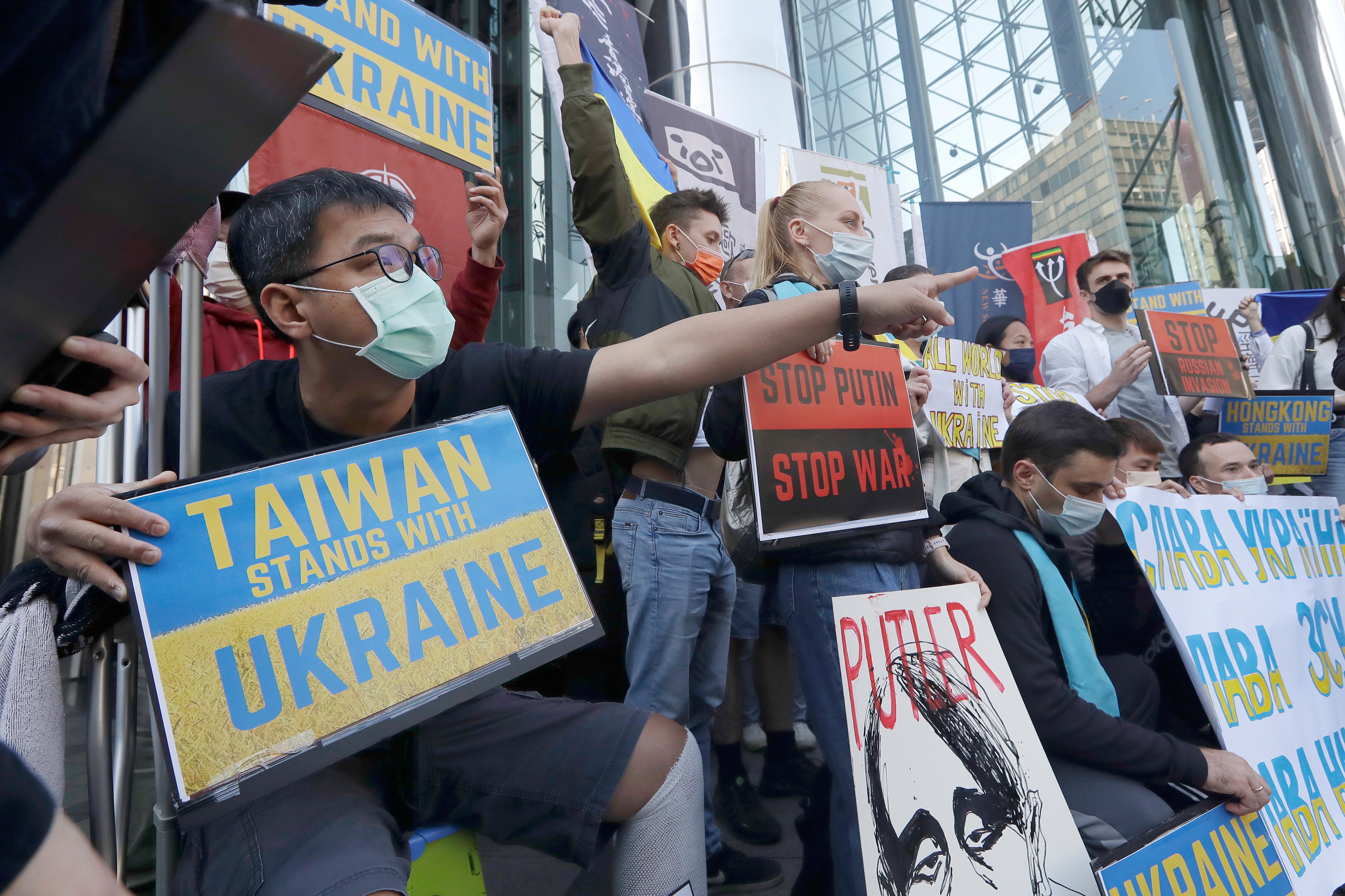 Protestas contra la invasión rusa de Ucrania en Taiwán