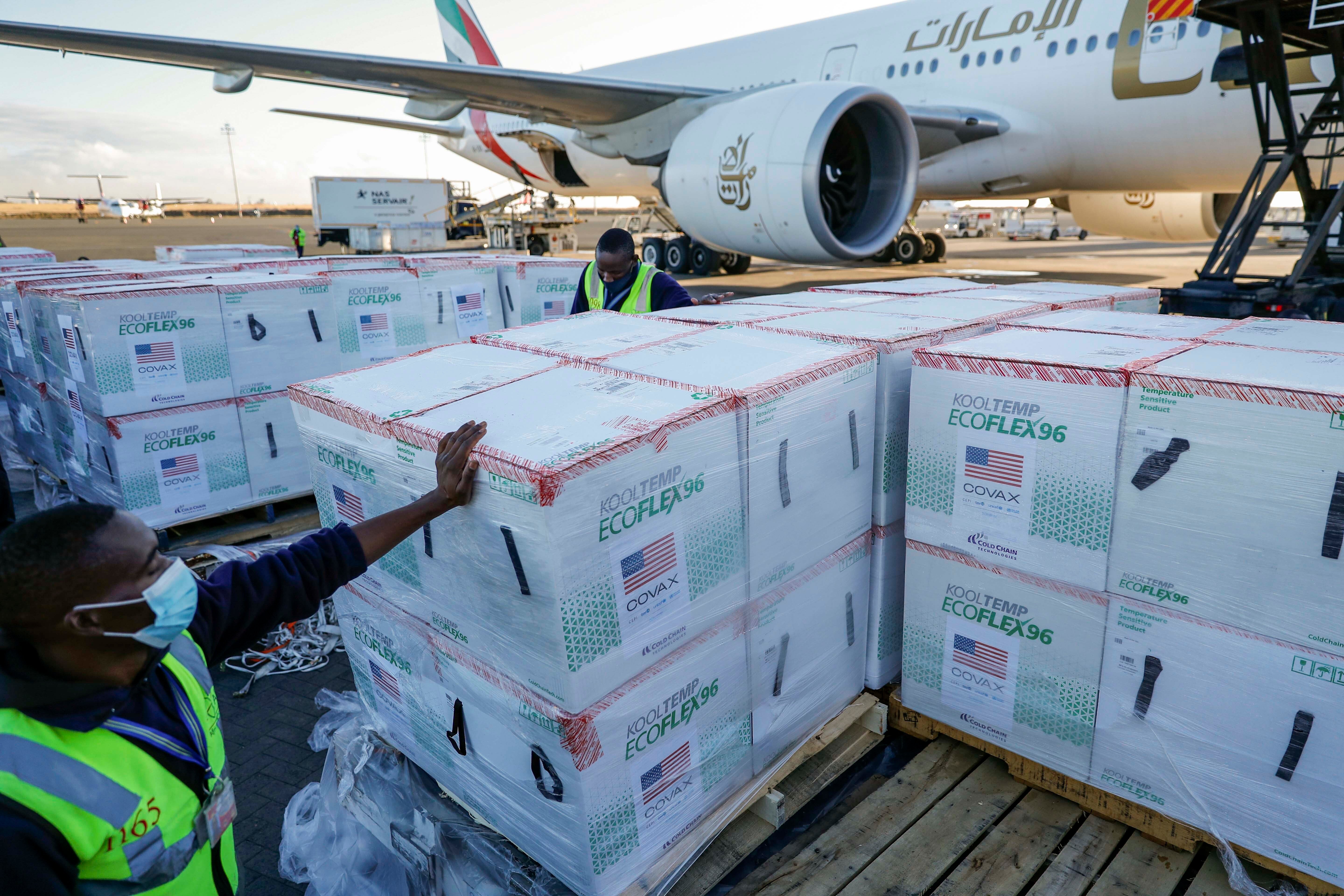 Vacunas Moderna donadas por los EE.UU. a Nairobi, Kenya