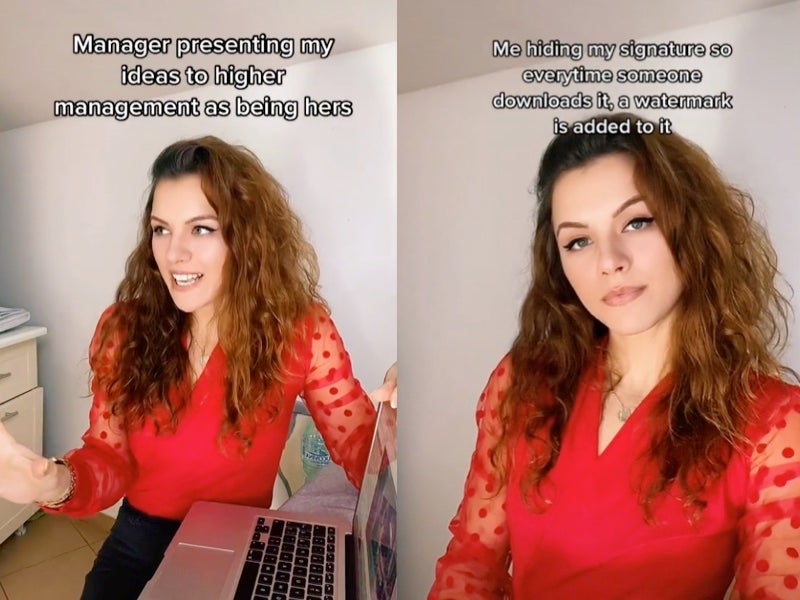 Una mujer revela que añadió marcas de agua ocultas a sus presentaciones por robo de su trabajo de su jefe
