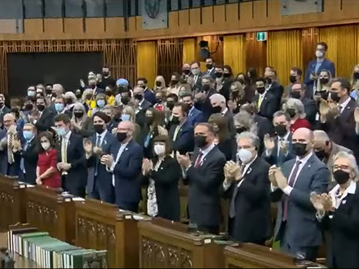 El Parlamento de Canadá le da a Zelensky una ovación de pie