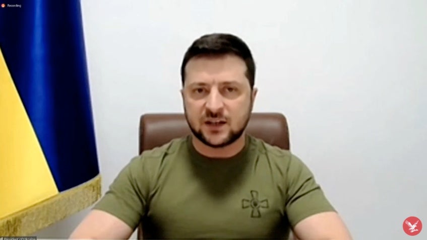 Zelensky reiteró su solicitud de una zona de exclusión aérea sobre Ucrania