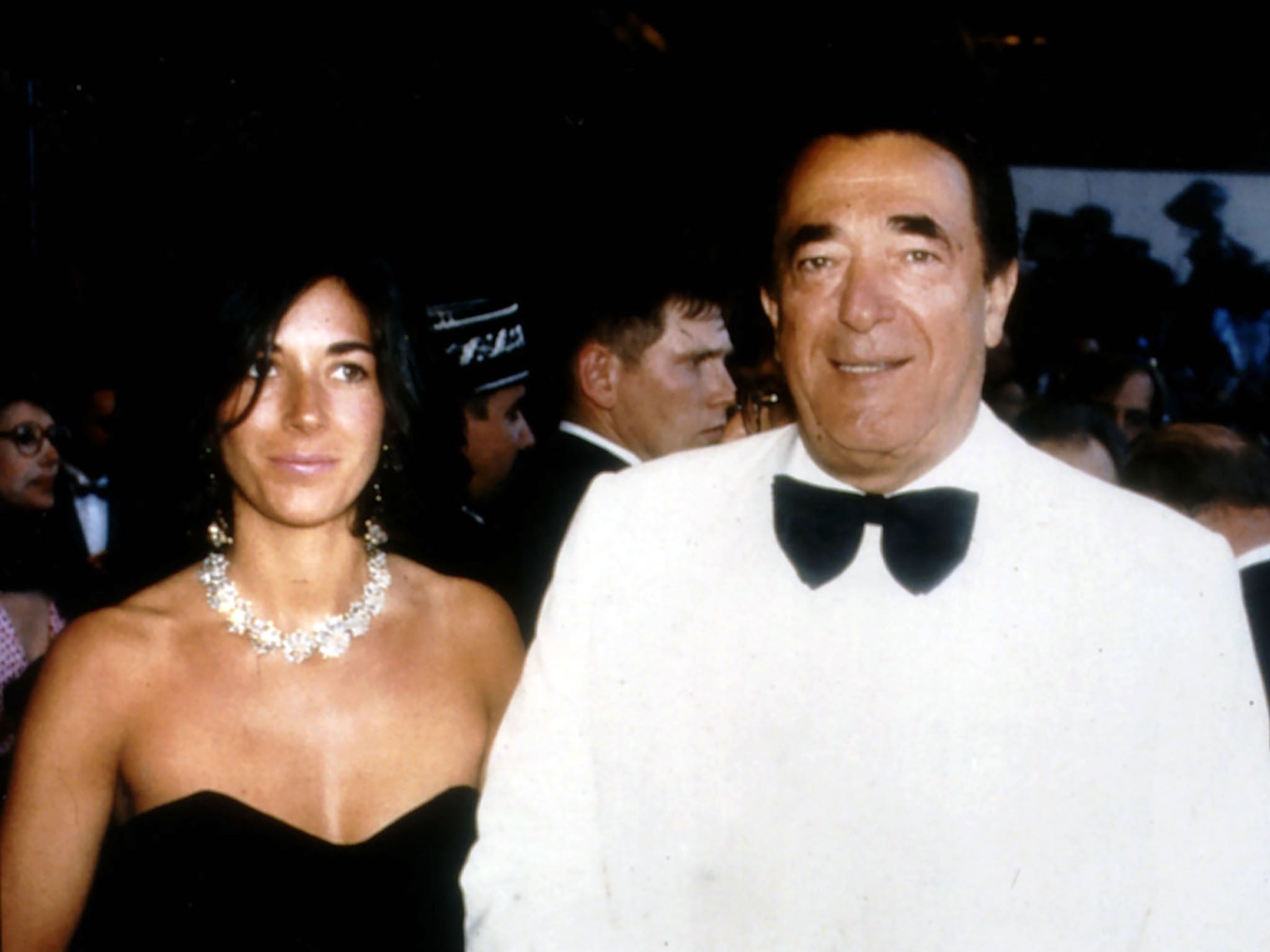 Robert Maxwell y su hija Ghislaine en 1990