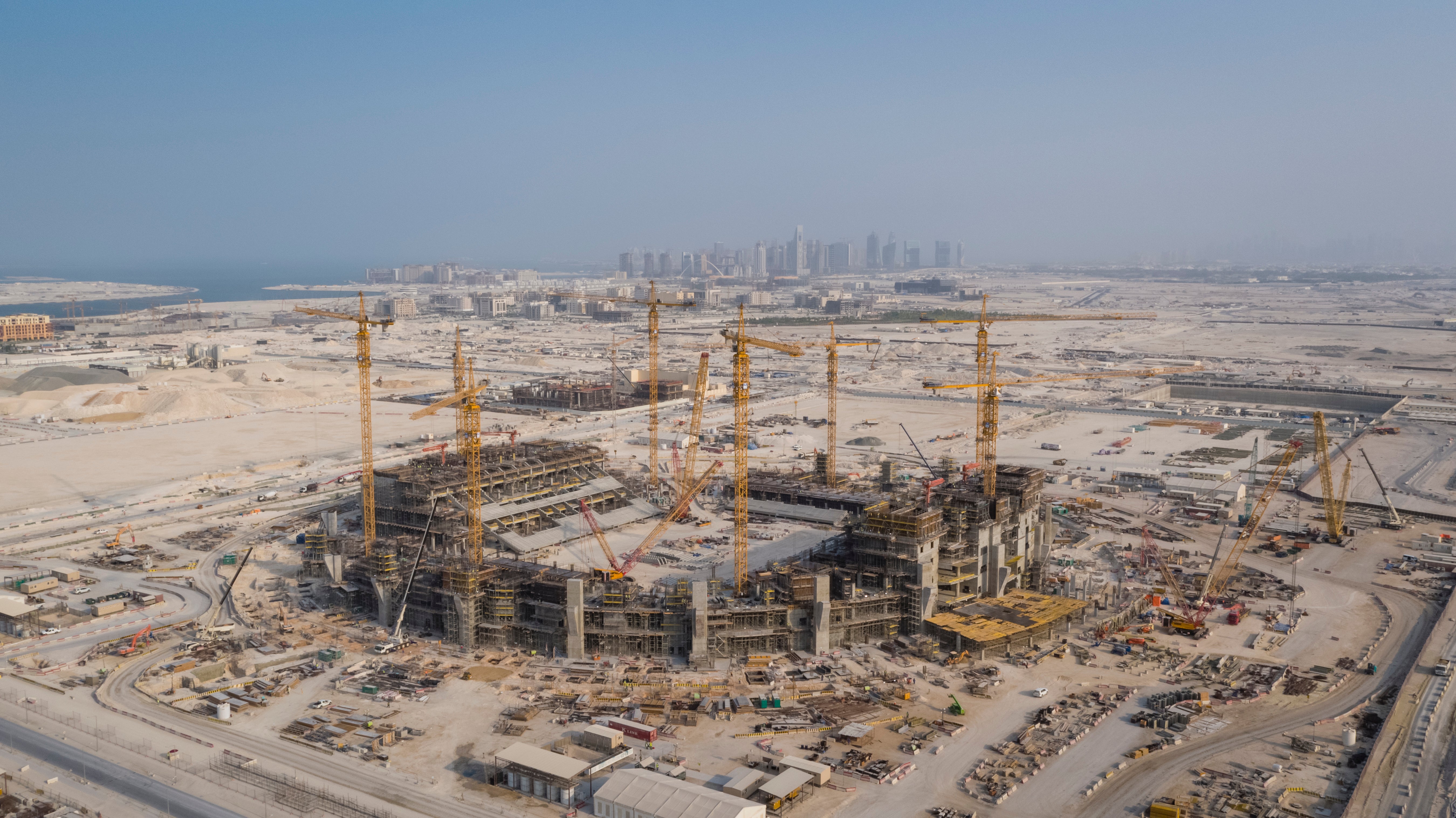 Construcción del estadio Lusail de la Copa del Mundo Qatar 2022