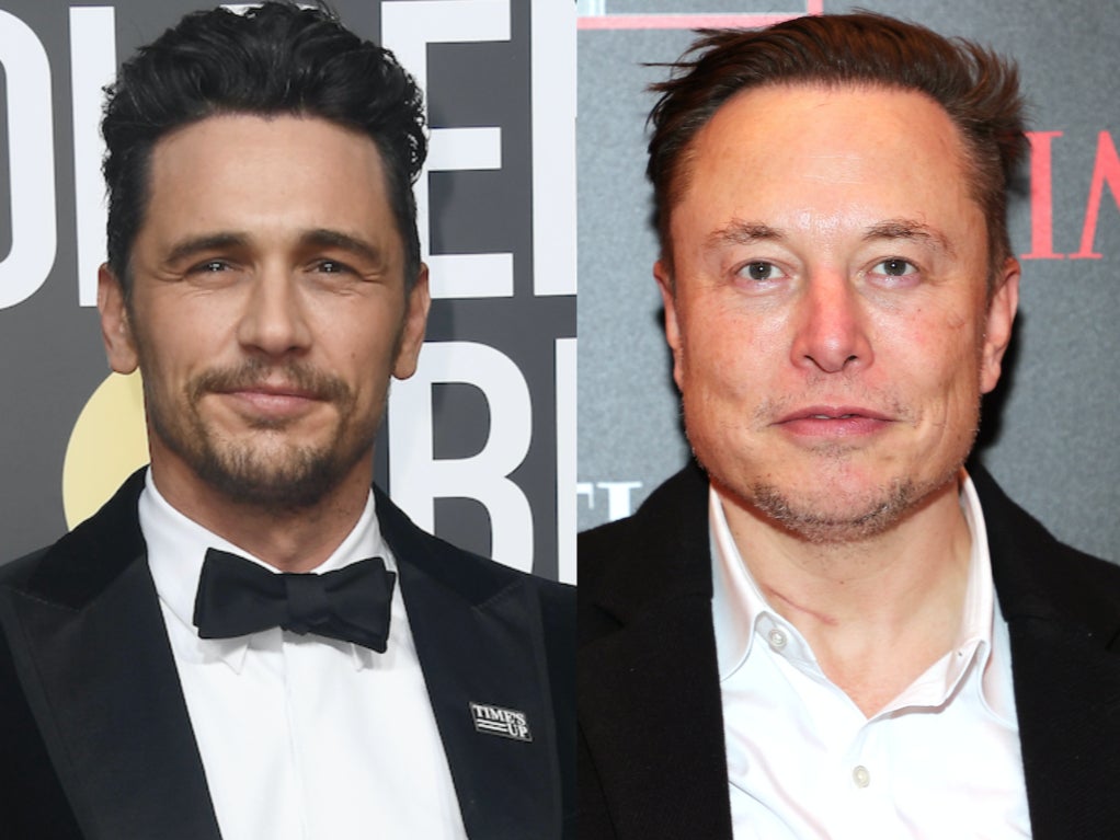 James Franco (a la izquierda) y Elon Musk (a la derecha) figuraban en un principio como posibles testigos en el caso de difamación que enfrenta a Johnny Depp y Amber Heard
