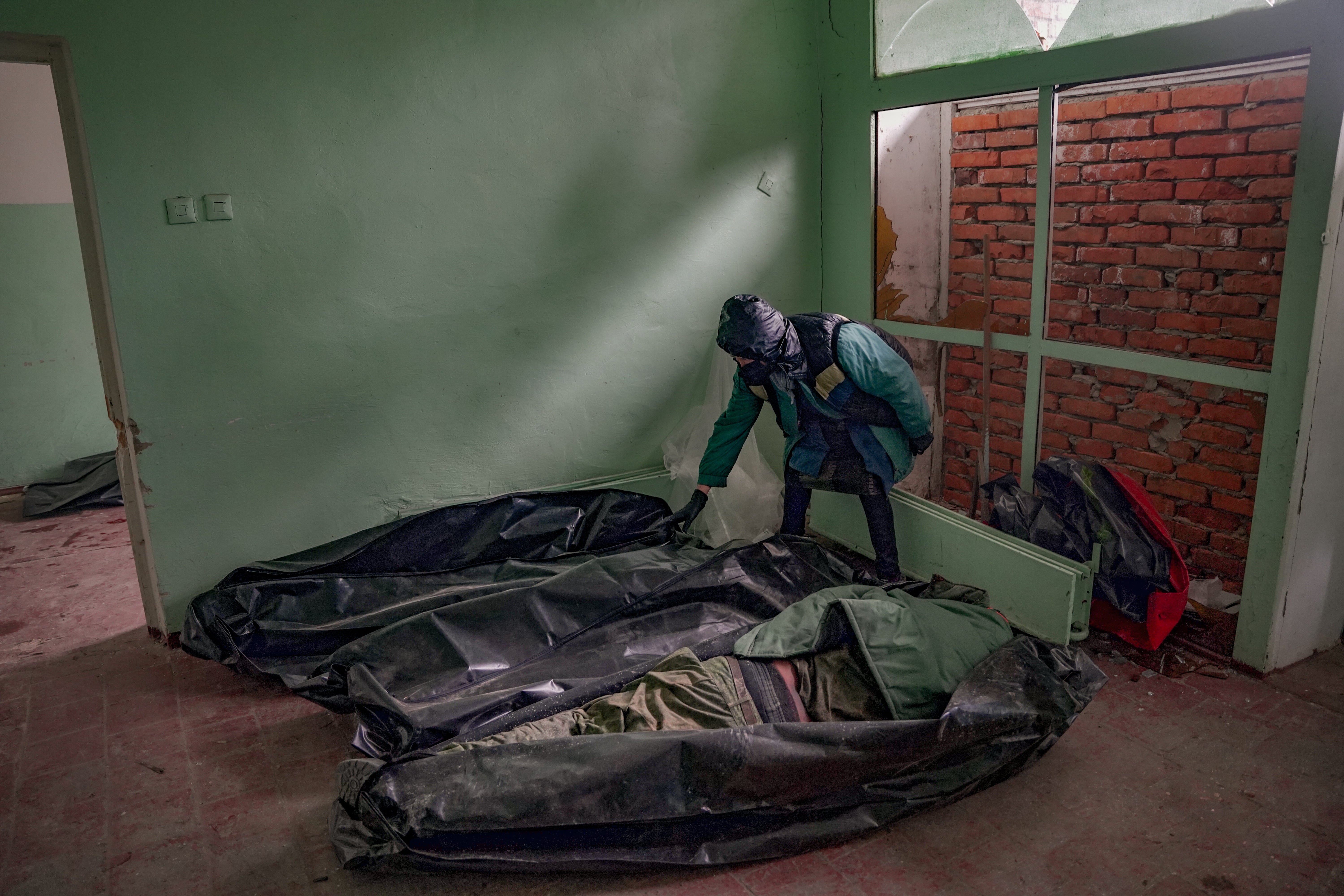 Cadáveres en la morgue de Trostianets