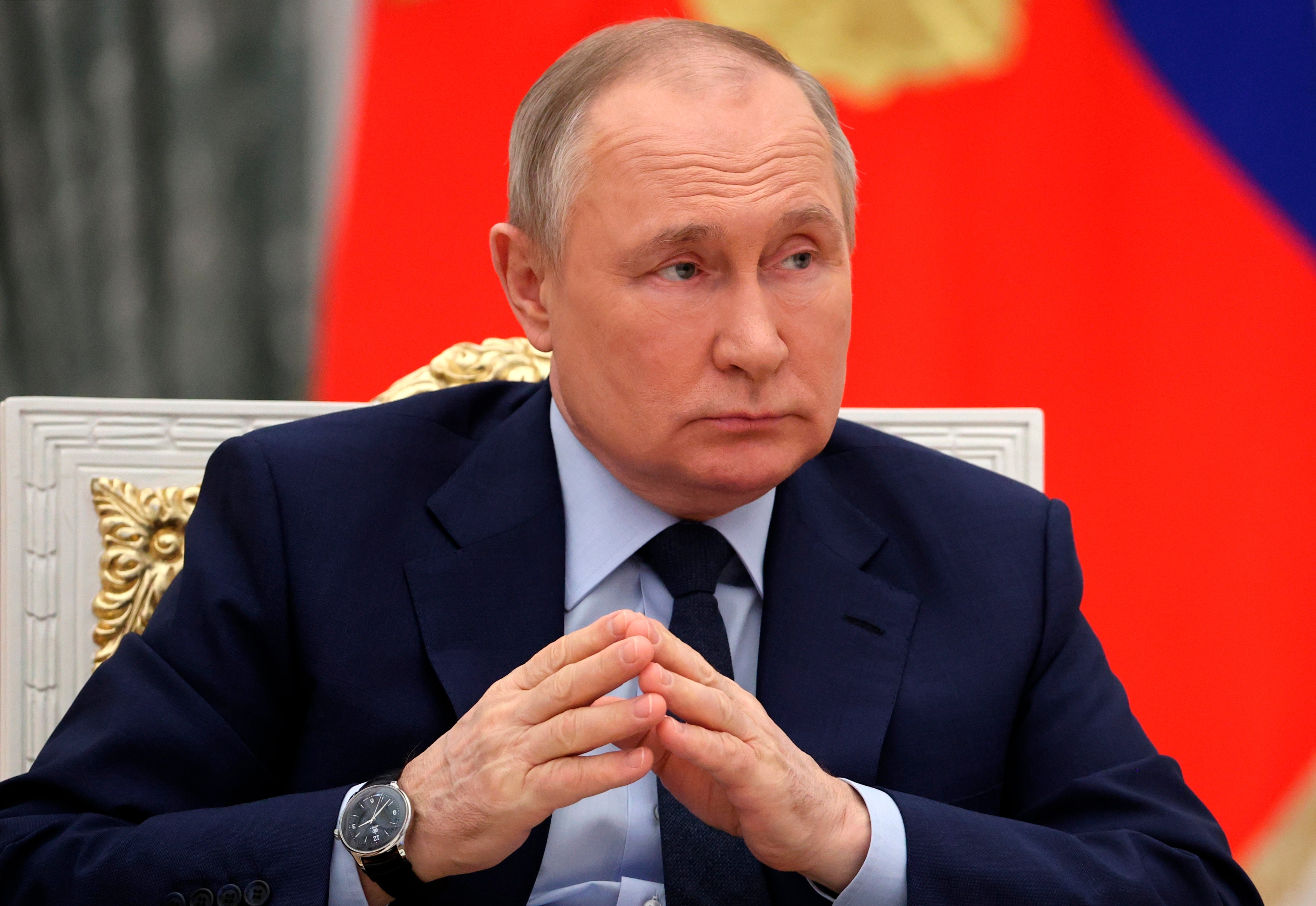 El presidente ruso Vladimir Putin durante una reunión en Moscú el miércoles