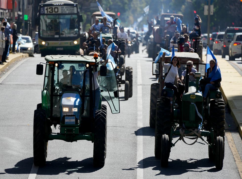 Tractores protestan en de avenidas de Buenos Aires | Independent Español