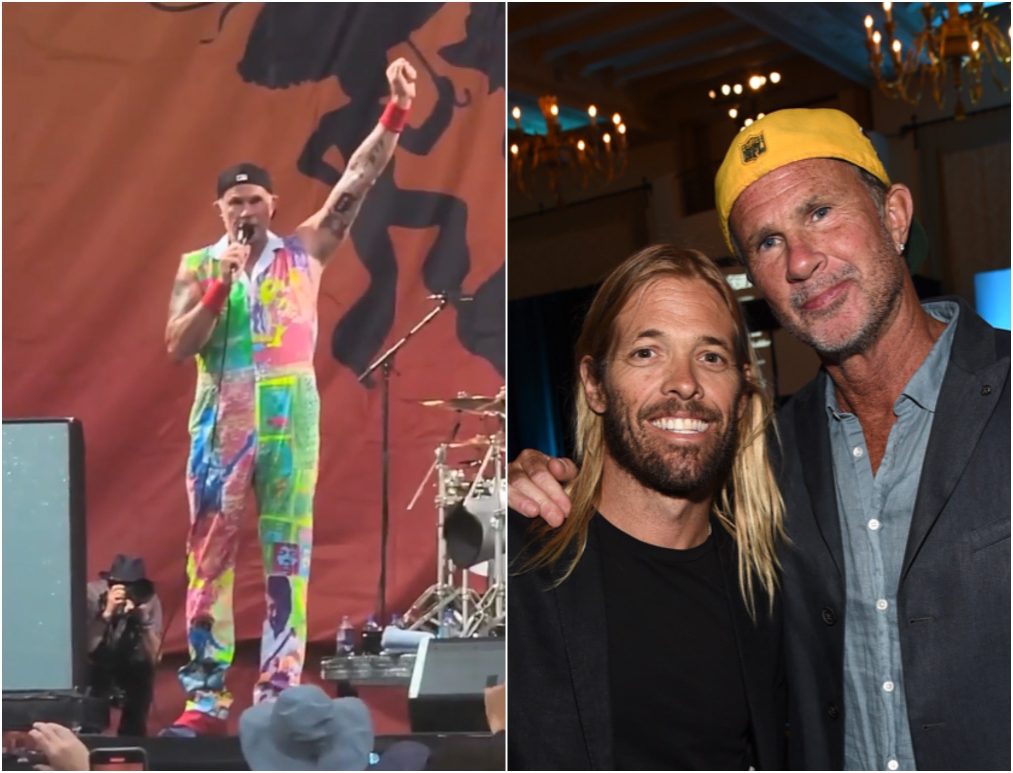 Los Red Hot Chili Peppers rinden homenaje a Taylor Hawkins en un festival ante la mirada de Dave Grohl