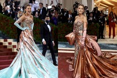 Reacción adorable de Ryan Reynolds cuando Blake Lively presenta su segundo vestido de la Met Gala 2022