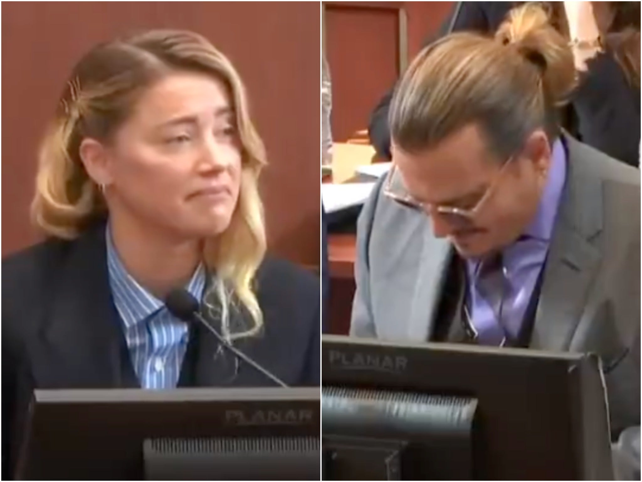 Johnny Depp se ríe cuando Amber Heard le dice al tribunal que él podía “quitarse sus botas”