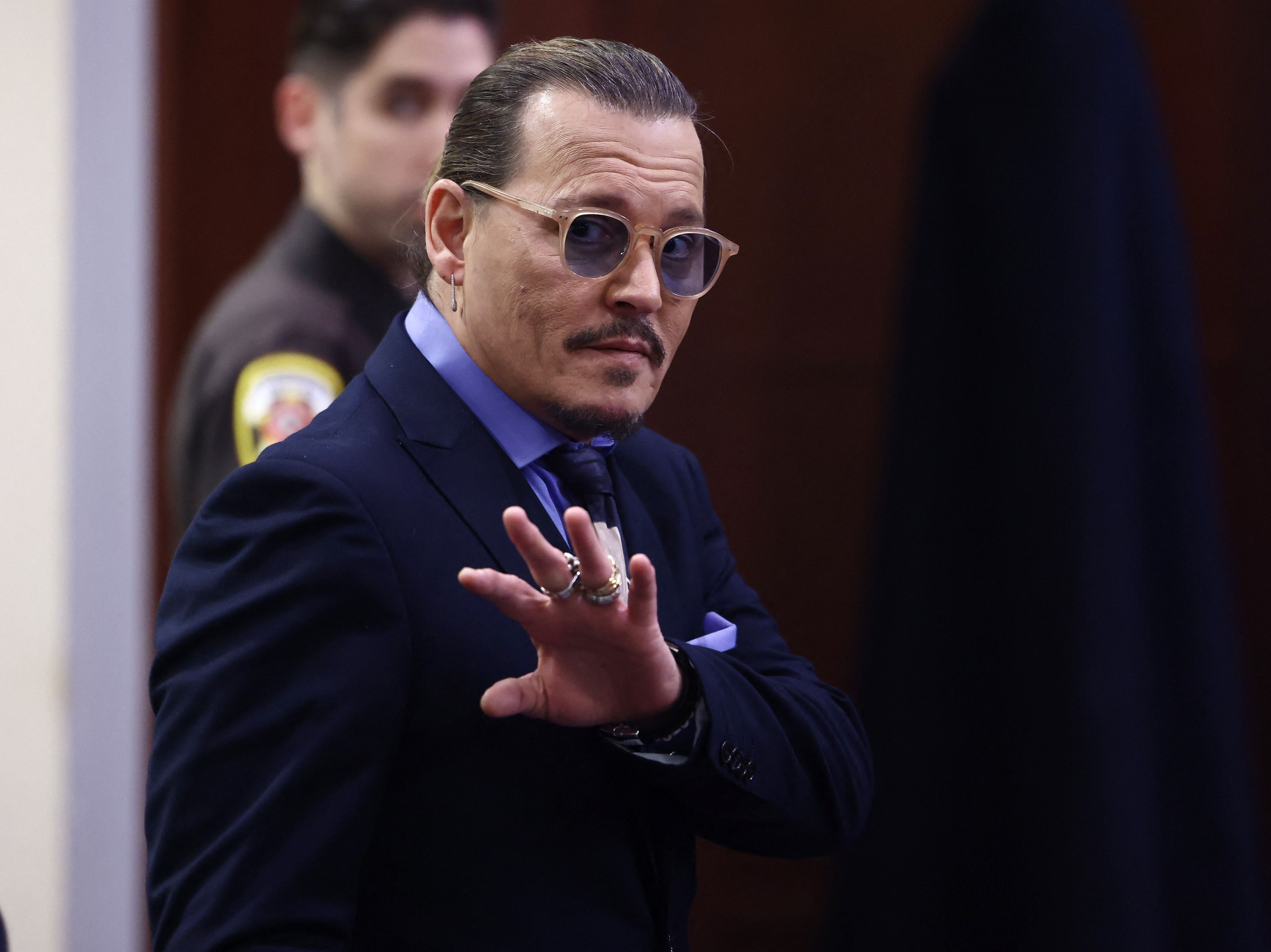 Johnny Depp en el Tribunal del Condado de Fairfax, el 5 de mayo de 2022