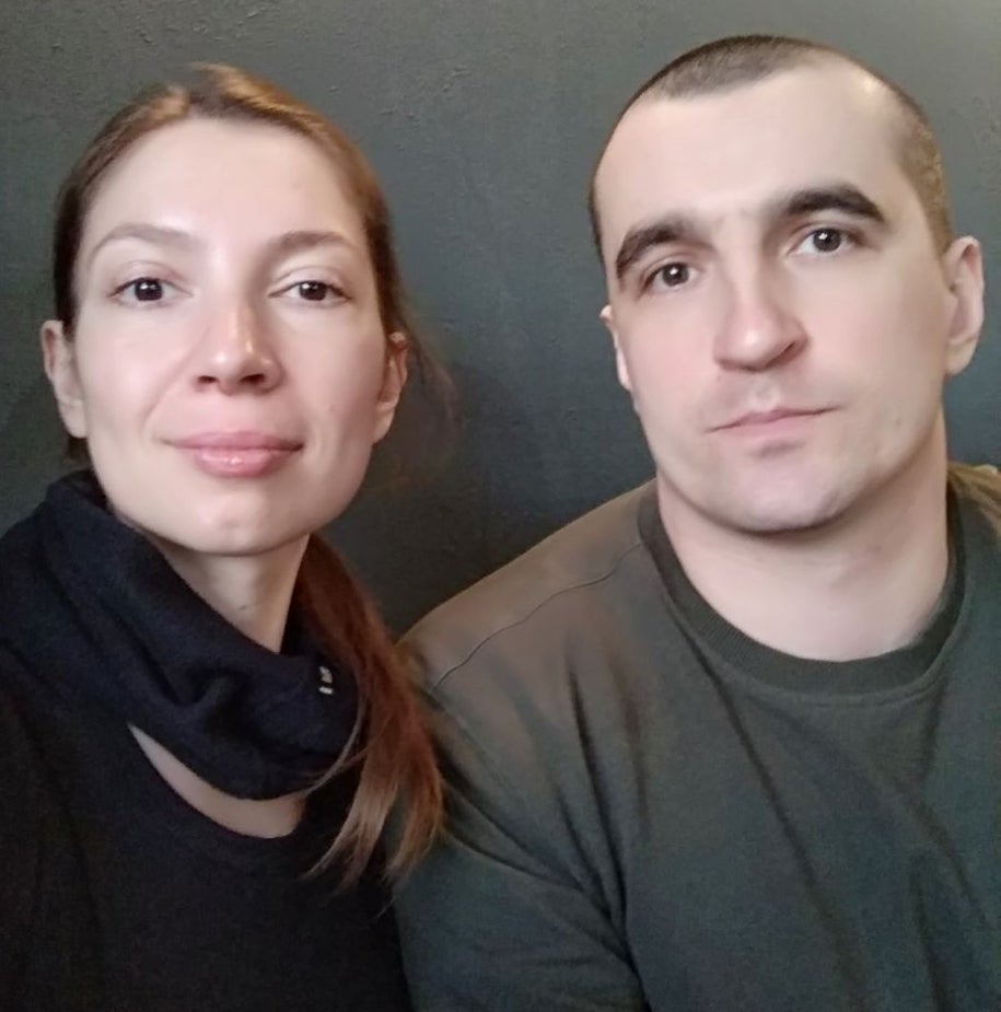 Nataliia y Bogdan Zarytska se casaron por Telegram el mes pasado