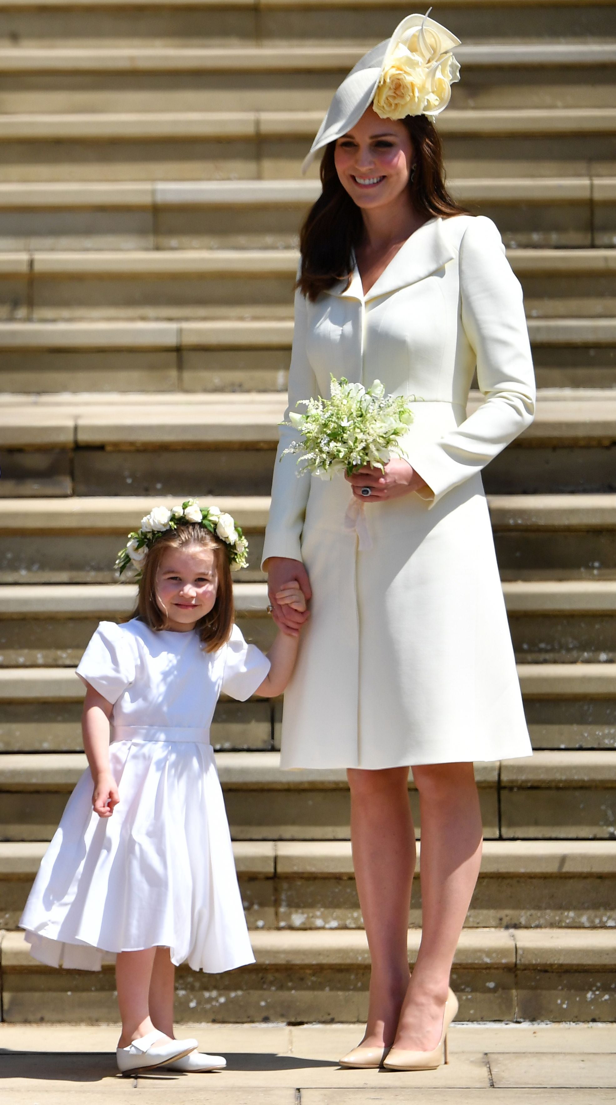La duquesa de Cambridge y la princesa Charlotte en la boda del príncipe Harry y Meghan Markle, 2018