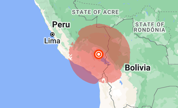 El sismo se produjo en la frontera entre Perú y Bolivia alrededor de las 7 am, hora local, del jueves