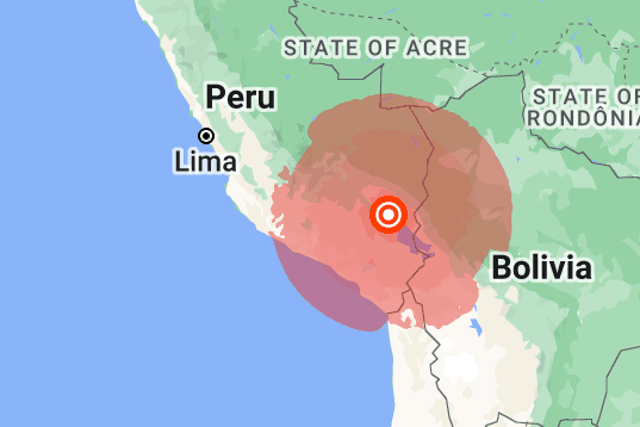 <p>El sismo se produjo en la frontera entre Perú y Bolivia alrededor de las 7 am, hora local, del jueves</p>