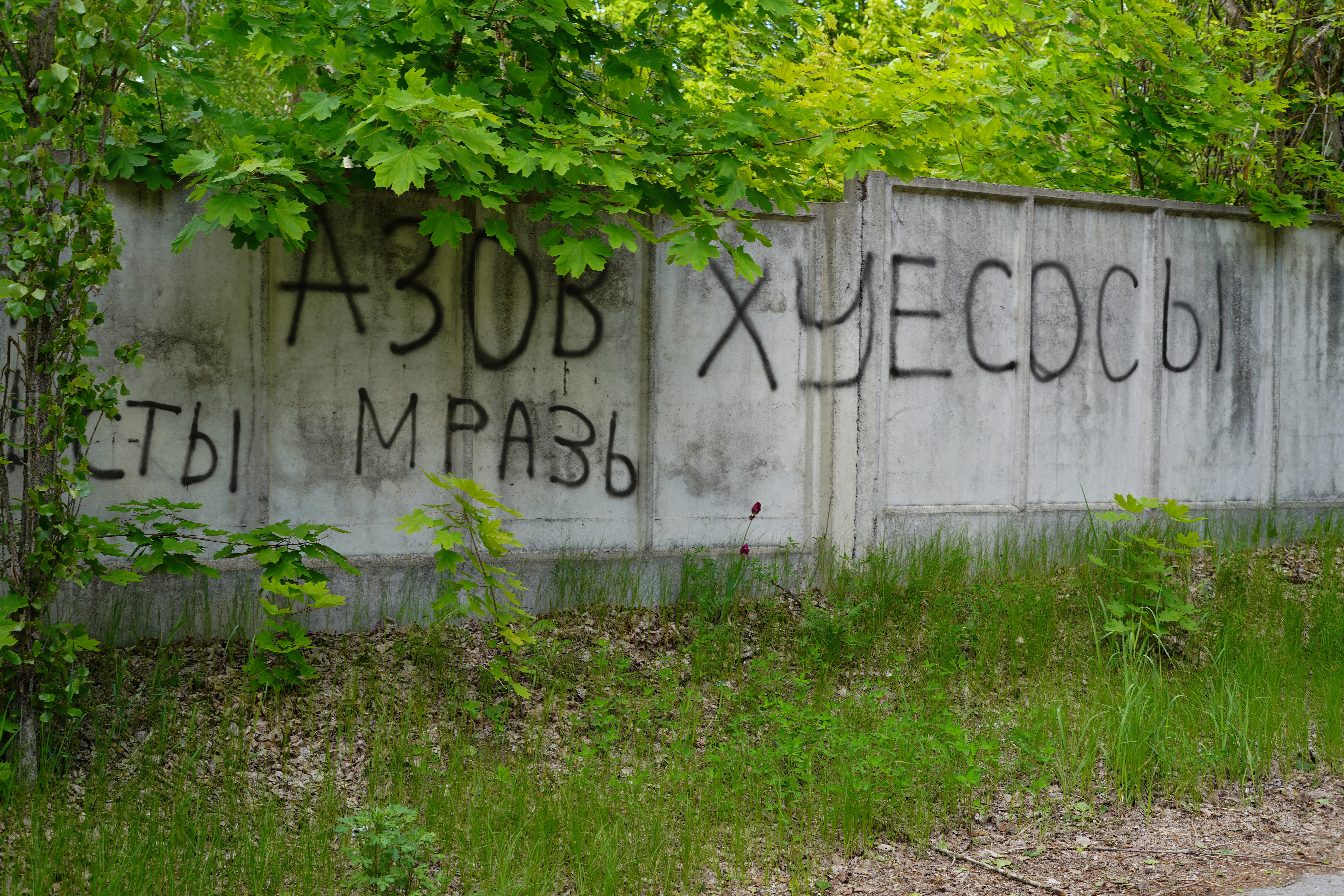 En Chernóbil se han pintado grafitis, a menudo ofensivos, en edificios y paredes