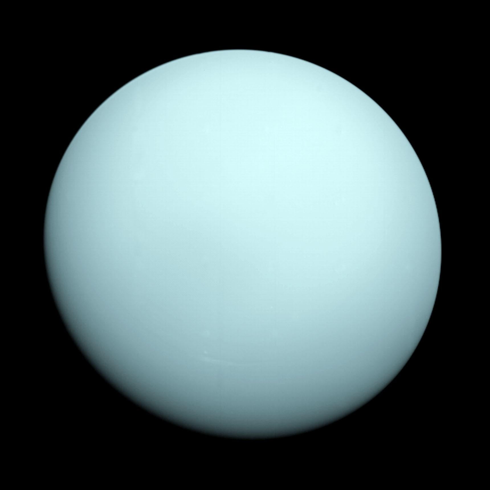 Urano visto por la nave Voyager 2 en 1986
