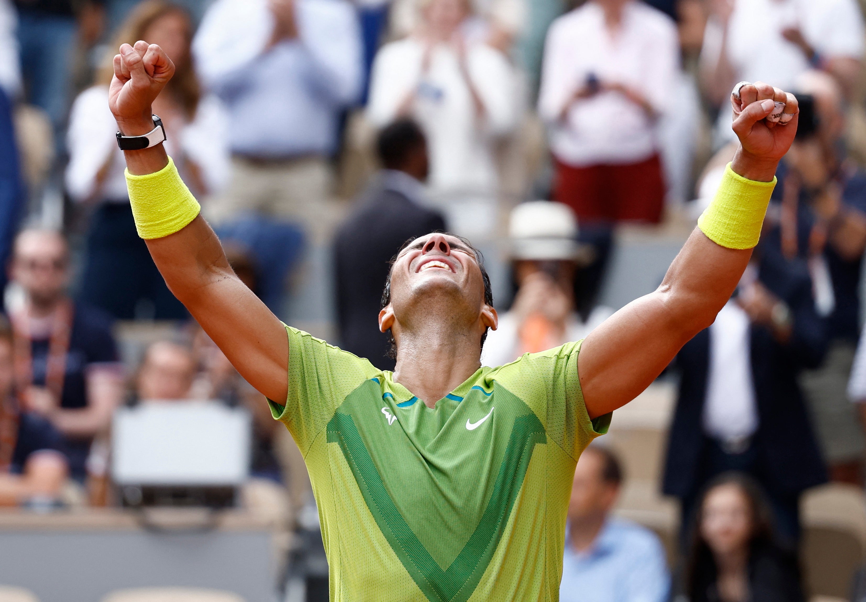 Rafael Nadal celebra su victoria en Roland Garros