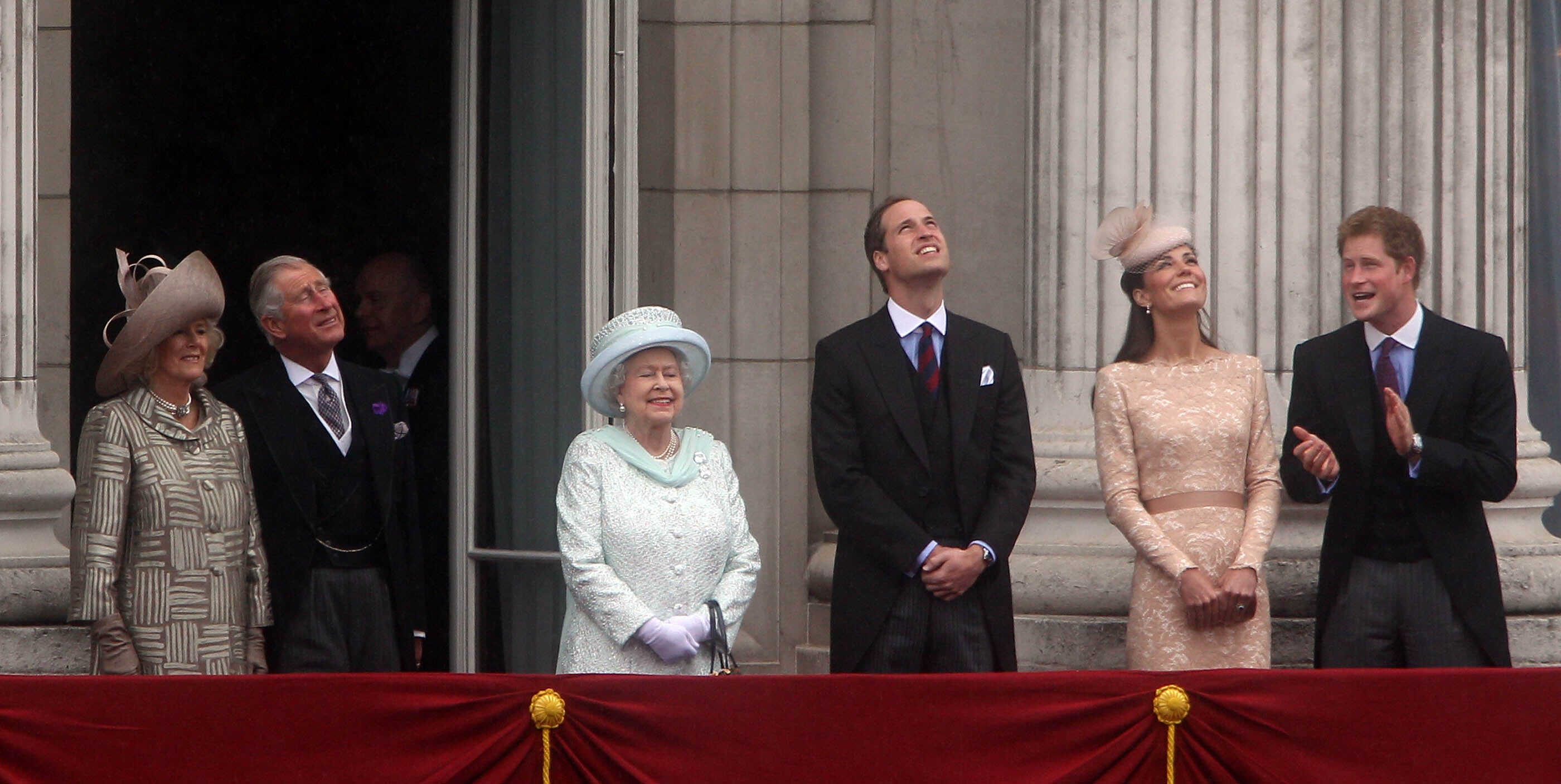 El duque de Sussex durante la presentación en el balcón del Jubileo de Diamante en 2012