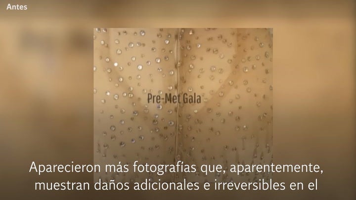 ¡Indignante! Nuevas fotos muestran el daño “irreversible” en el vestido de Marilyn usado por Kim Kardashian