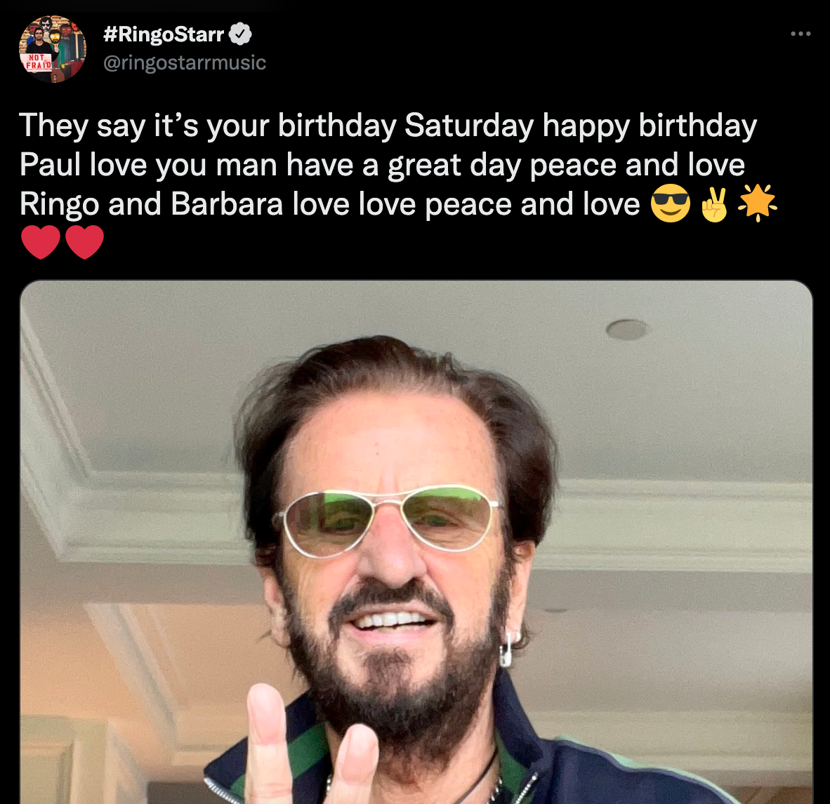 Ringo Starr le mandó a Paul McCartney un mensaje por su cumpleaños en Twitter