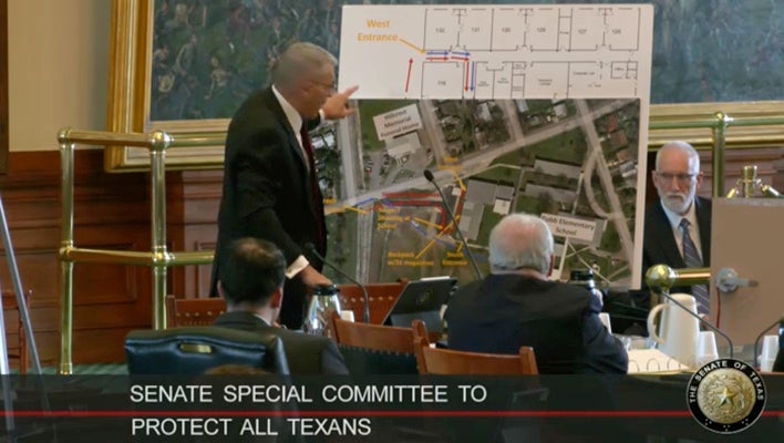 Steve McCraw, director del Departamento de Seguridad Pública de Texas, ante el Senado de Texas, la mañana del martes