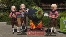 Alemania: Polémica protesta contra el cambio climático muestra al G7 quemando al planeta 