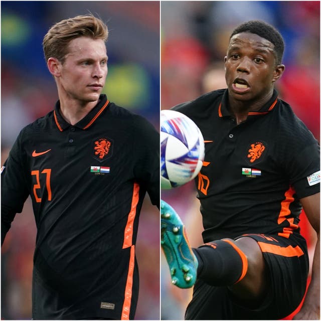 El Manchester United está tratando de fichar a Frenkie de Jong, izquierda, y Tyrell Malacia (PA)