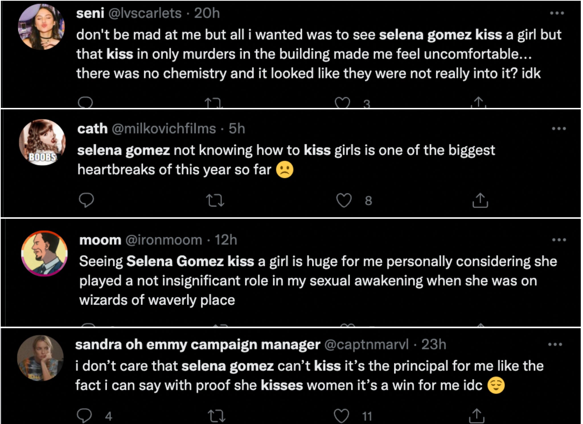 Tuits de los fans sobre el beso de Selena Gomez y Cara Delevingne