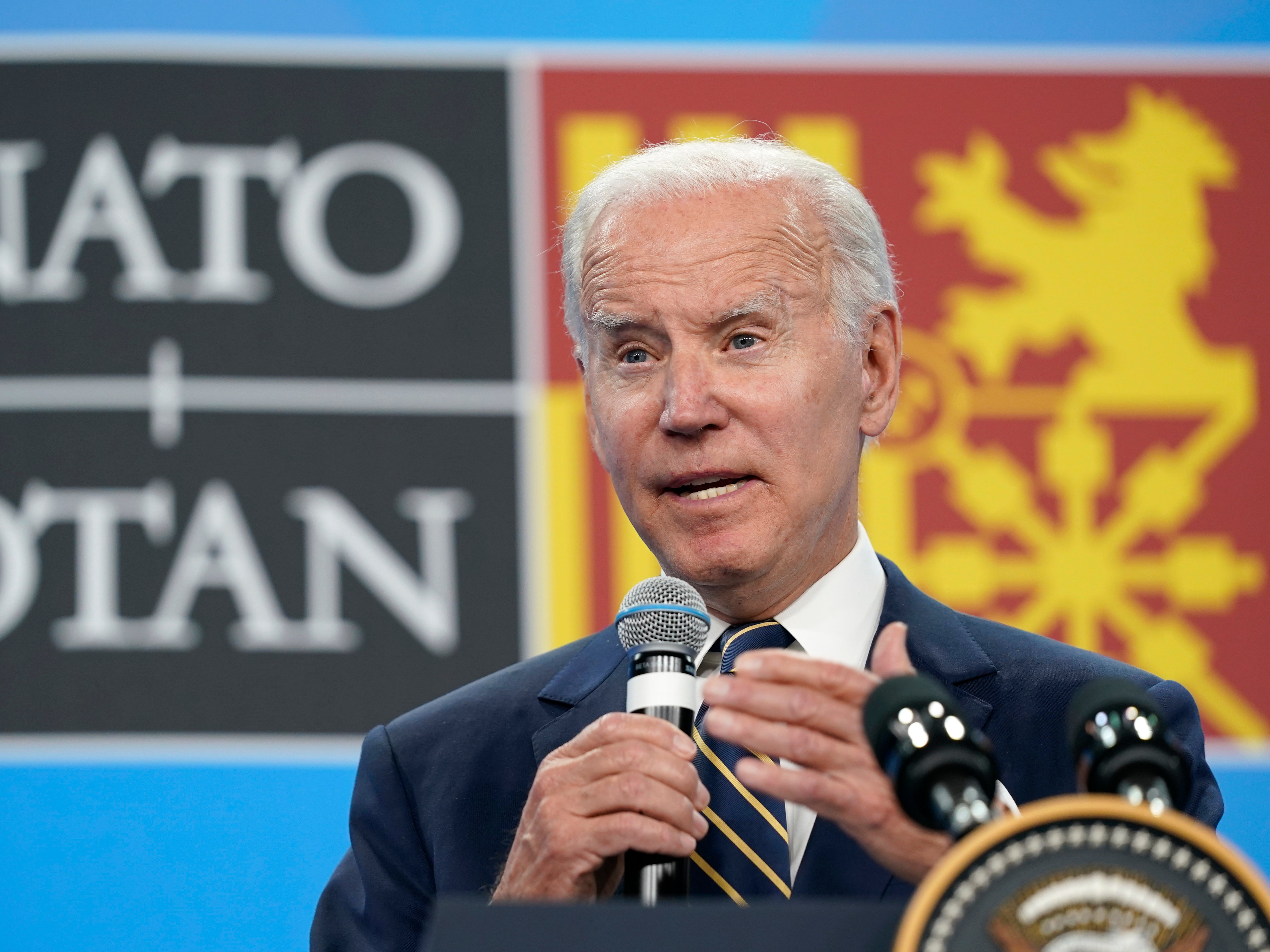 Joe Biden durante el último día de la cumbre de la OTAN