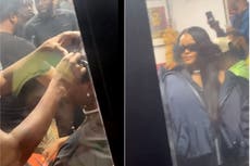 Rihanna sorprende a sus fans cuando ella y su pareja A$AP Rocky visitan peluquería en Crystal Palace