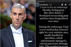 Diagnostican a Travis Barker “pancreatitis potencialmente mortal” y comparte su estado de salud