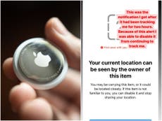 Apple responde después de que mujer contara cómo fue rastreada con un AirTag