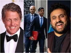 Hugh Grant y Nish Kumar entre famosos que reaccionaron a renuncias de Sunak y Javid al gabinete británico