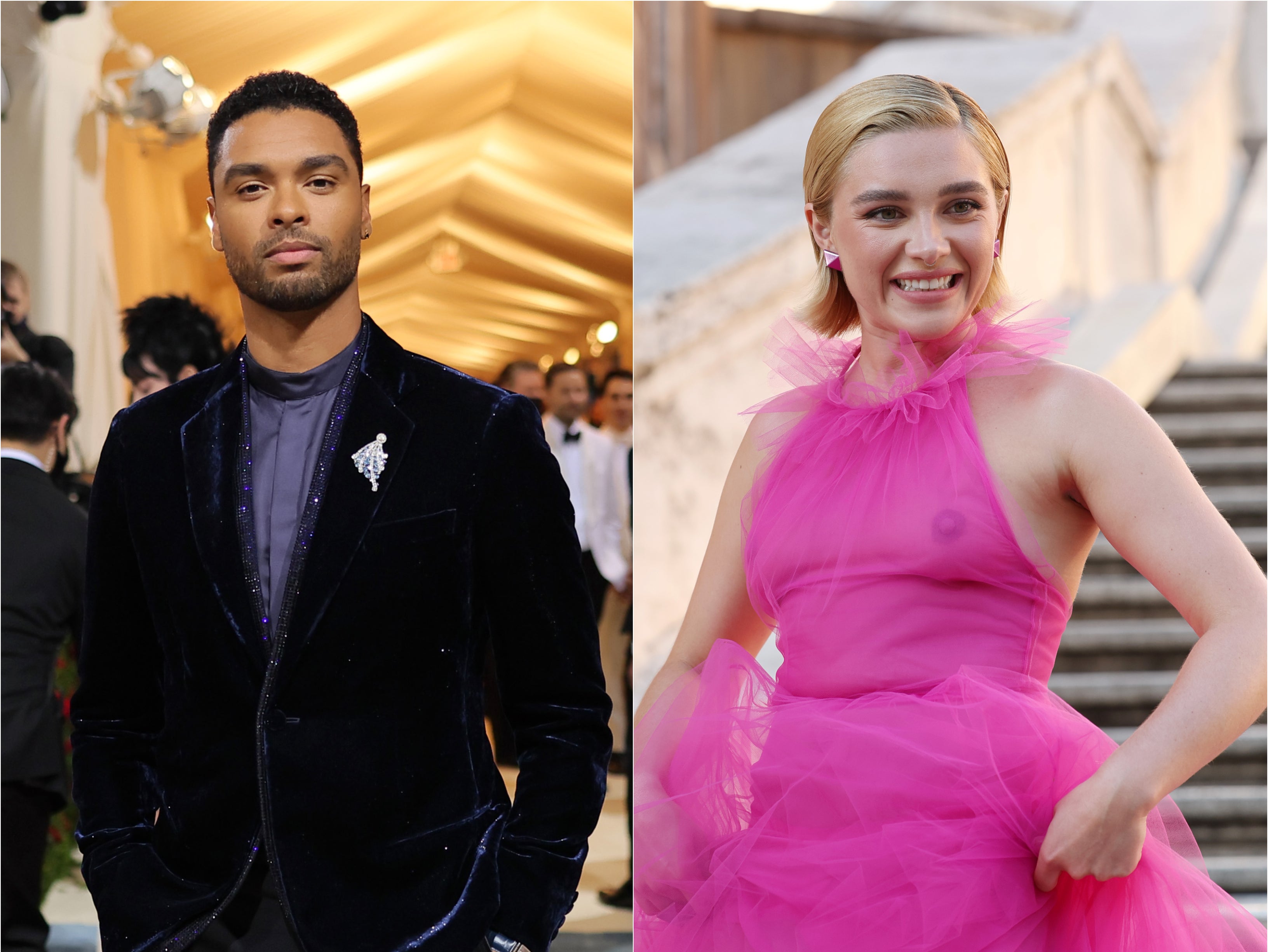 Regé-Jean Page reacciona la “vulgar” reacción por el vestido transparente de Valentino de Florence Pugh
