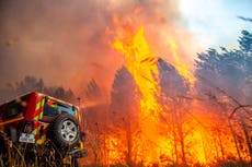 Fuertes incendios forestales en Francia y Portugal
