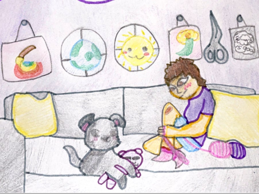 El dibujo que Alithia Haven Ramirez envió a la competencia infantil anual del Doodle de Google