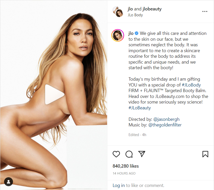 Jennifer Lopez lanza su nuevo producto para el cuidado del cuerpo