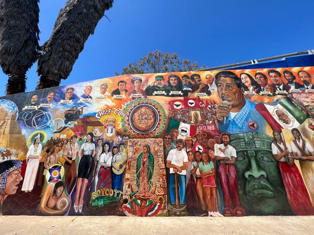 <p>Chicano Park in San Diego is filled with murals about Hispanic and Chicano struggles for equality</p>