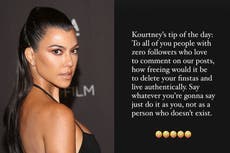 Kourtney Kardashian le dice a los trolls anónimos que eliminen sus cuentas falsas de redes sociales