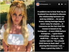 Britney Spears responde a las afirmaciones “hirientes” de su exmarido Kevin Federline sobre sus hijos
