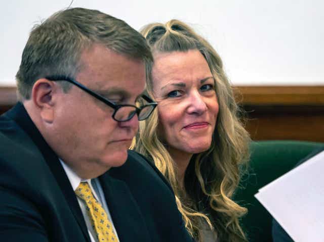 <p>Lori Vallow Daybell and her attorney in court on Tuesday </p>
