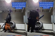 Mujer llama al 911 después de quedarse atrapada de cabeza en aparato en el gimnasio: “¡Qué vergüenza!”