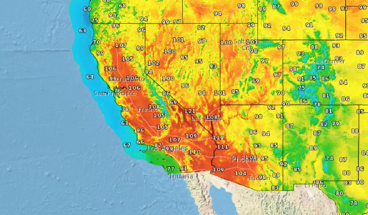 Se pronostican altas temperaturas en el Día del Trabajo en California y otros estados del oeste, mientras se extiende una gran ola de calor