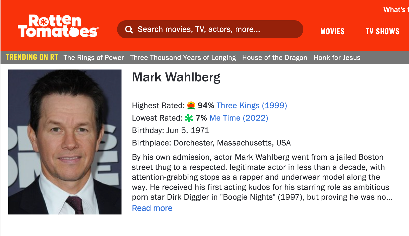 La nueva película de Mark Wahlberg es la peor valorada en Rotten Tomatoes