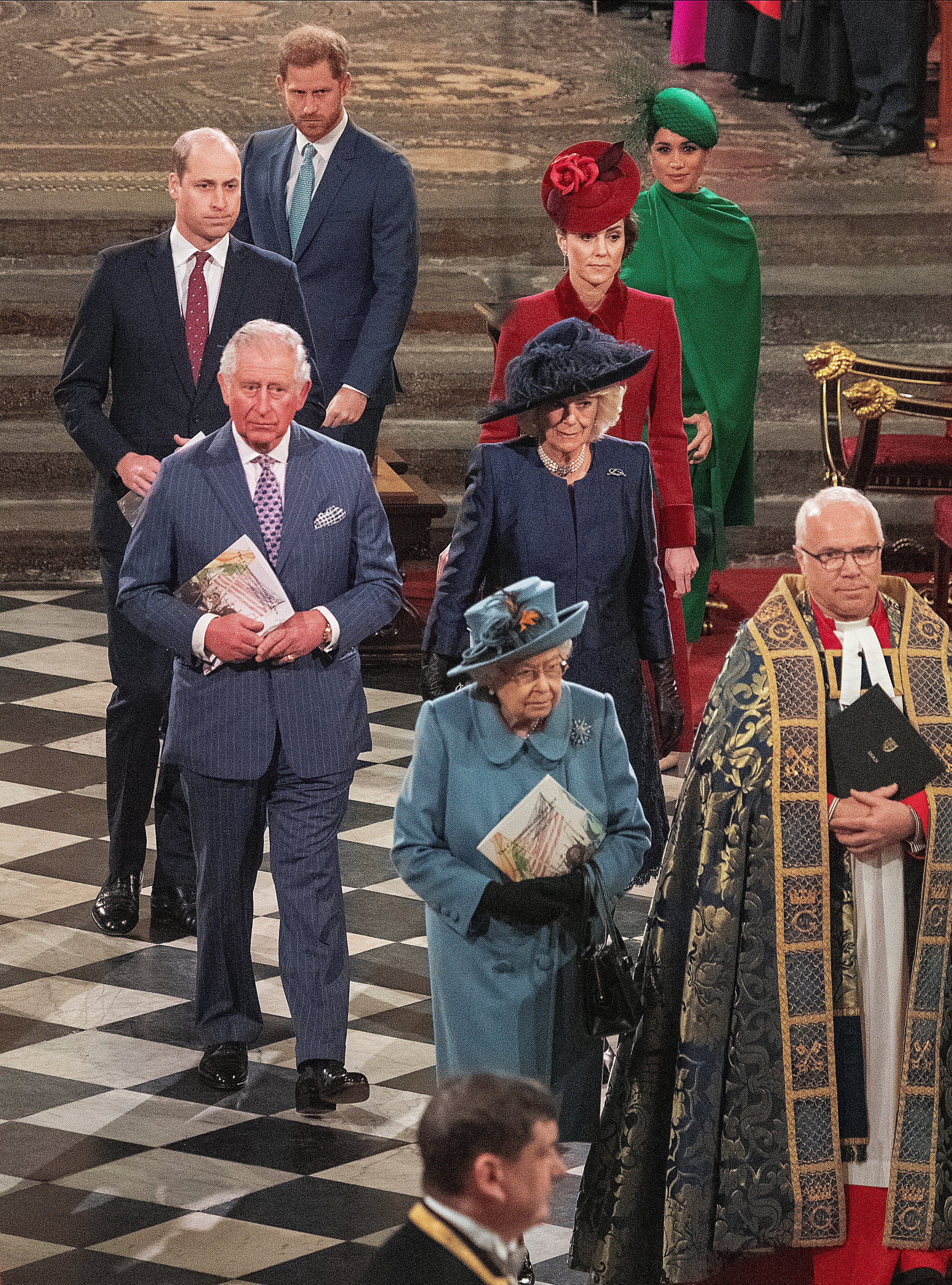 La familia real en el Día de la Commonwealth 2020, el último compromiso público oficial de los Sussex antes de dejar de ser miembros activos de la realeza (Phil Harris/Daily Mirror/PA)