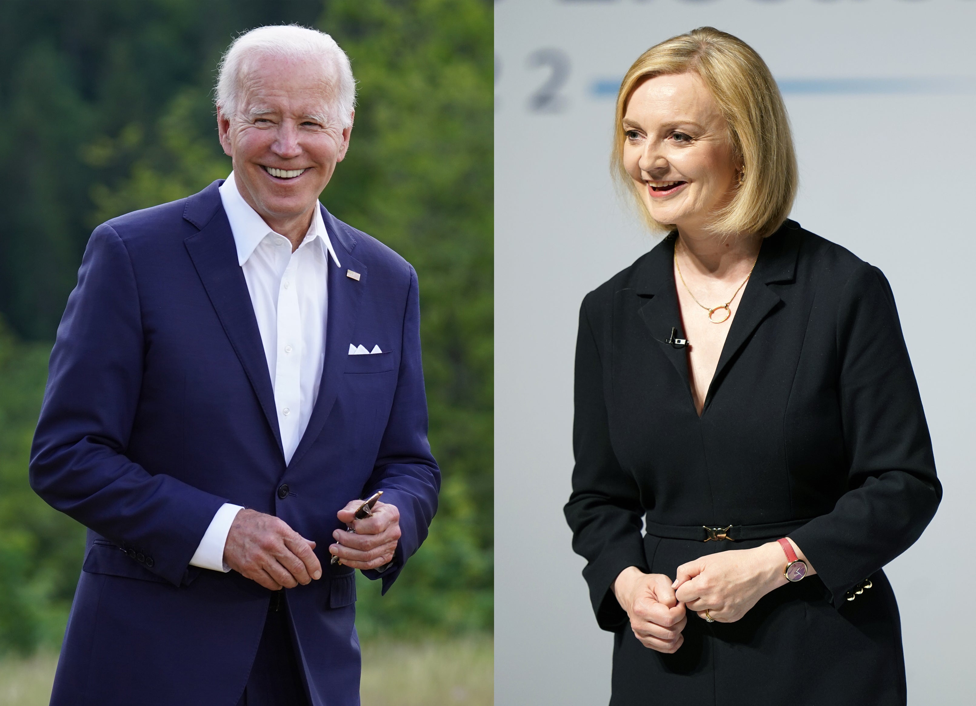 US President Joe Biden and new Prime Minister Liz Truss (PA)