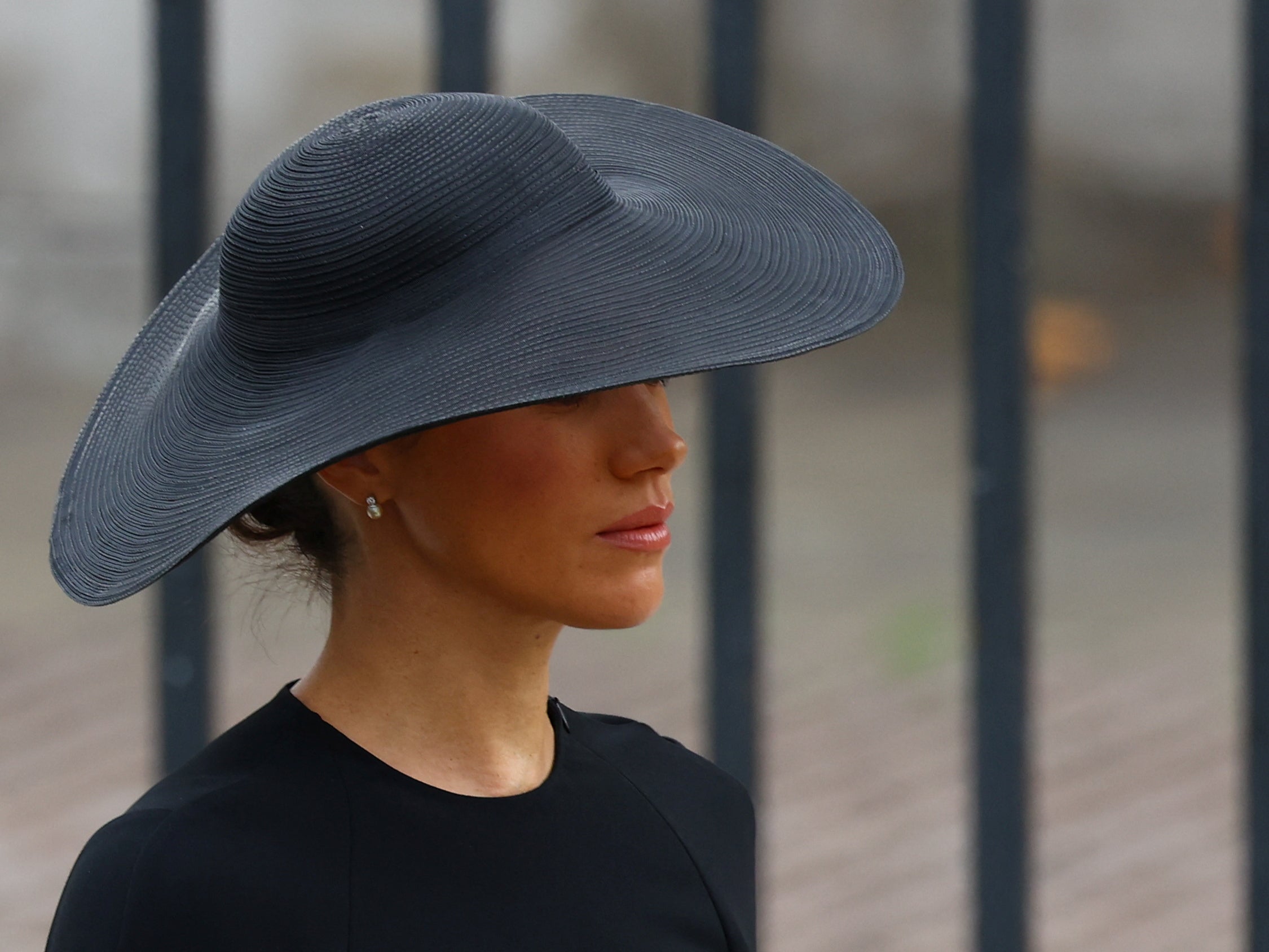 Meghan, Duchess of Sussex, outside Westminster Abbey ahead of the Queen’s state funeral