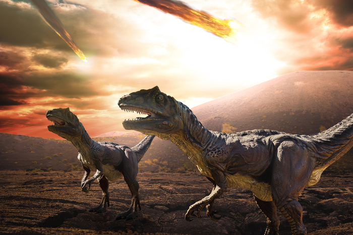 Imagen artística del impacto del asteroide que acabó con el reinado de 165 millones de años de los dinosaurios