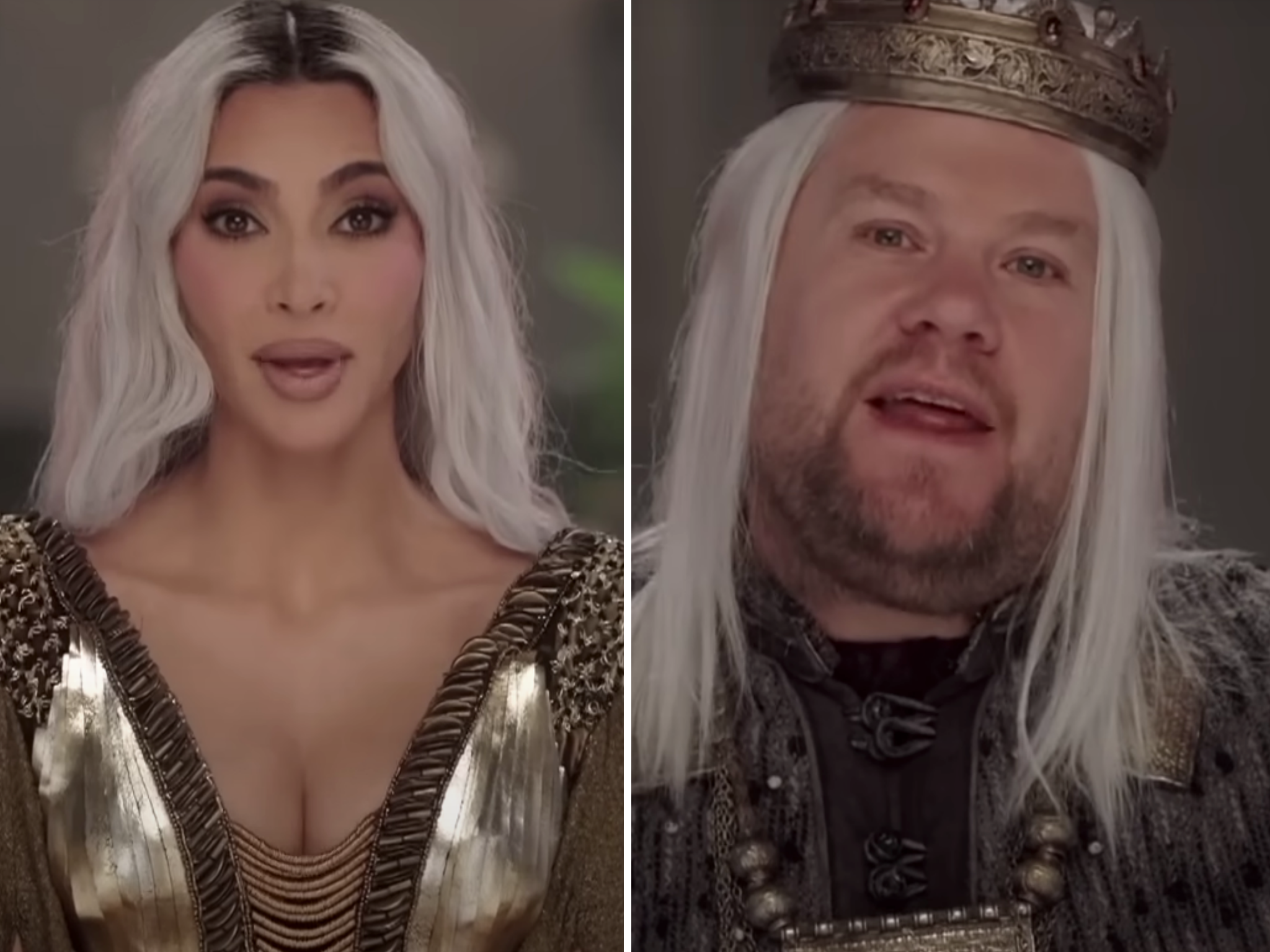 Kim Kardashian decapita a su enemigo en divertidísima parodia de ‘House of the Dragon’ con James Corden